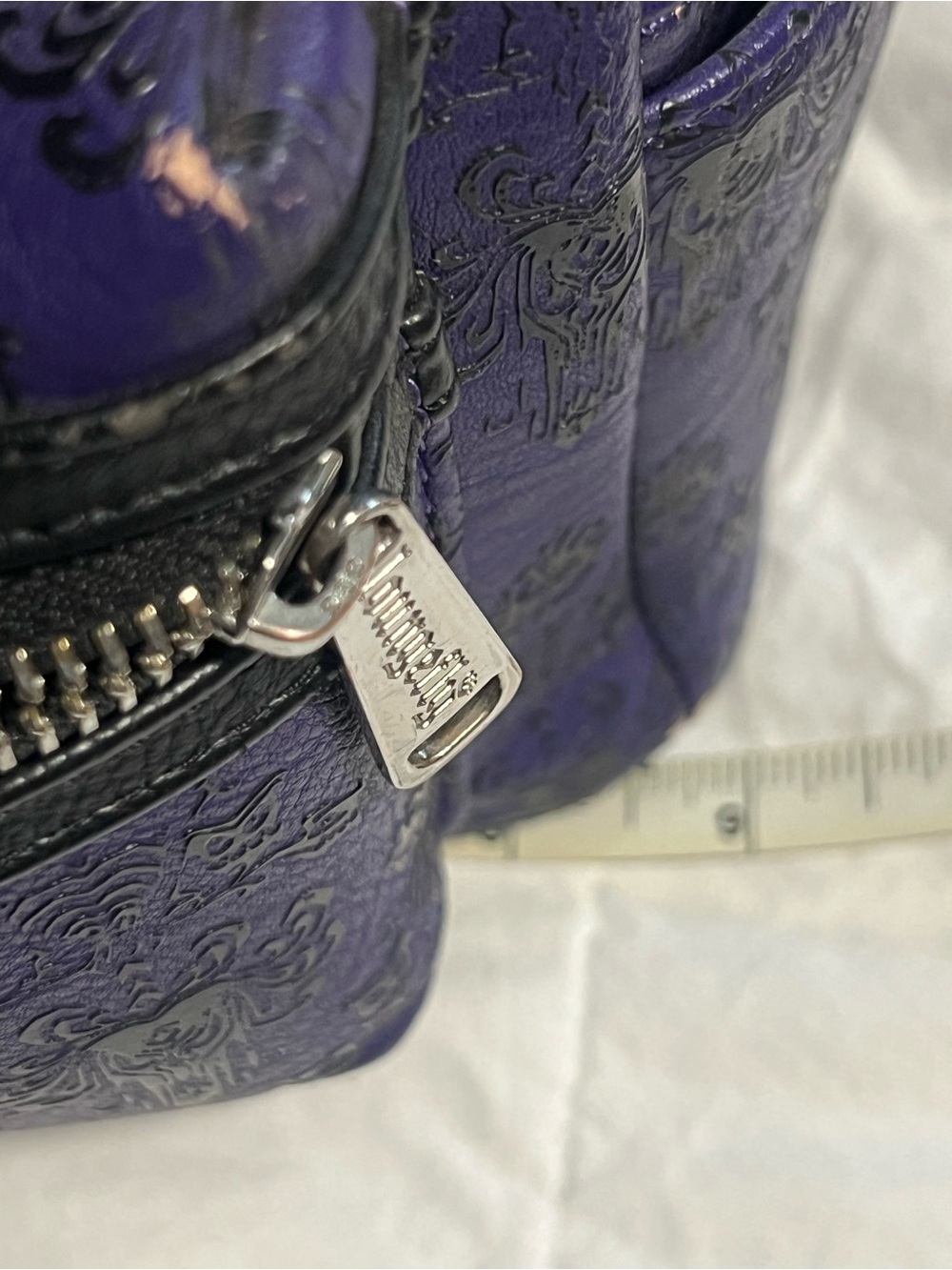 Loungefly Disney Parks Haunted Mansion Mini Backpack Purple/Black Used - Picture 5 of 8